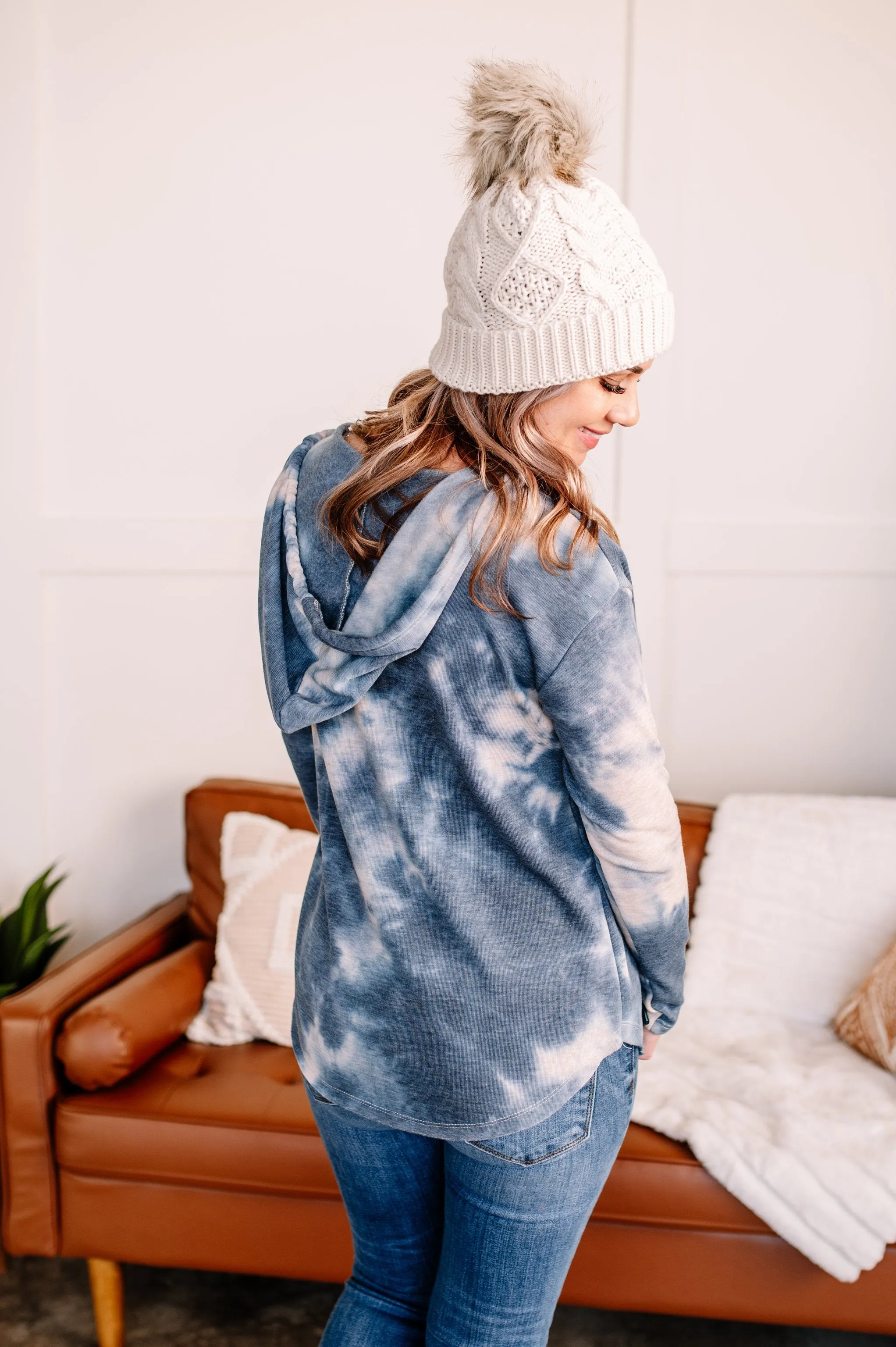 Nowhere To Hide Tie Dye Top in Vintage Blue