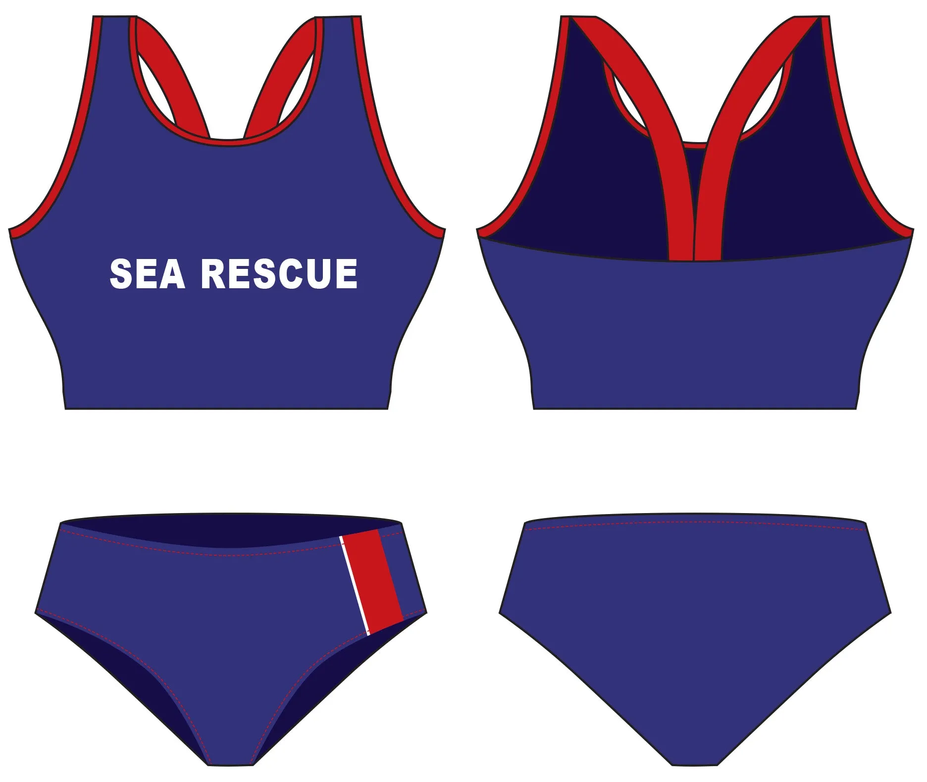 NSRI Crew Uniform WOB (Work Out  Bikini)