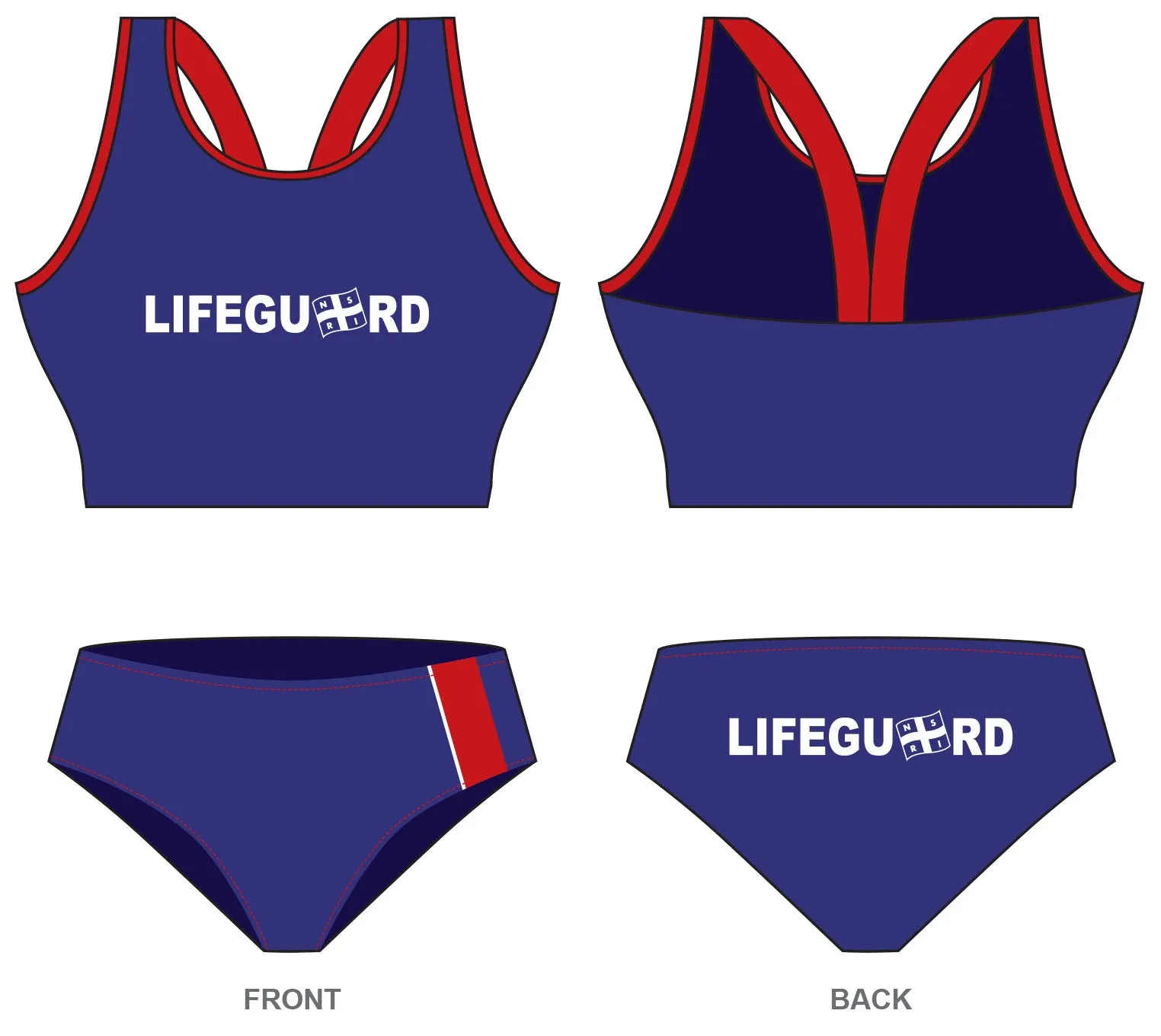 NSRI Crew Uniform WOB (Work Out  Bikini)