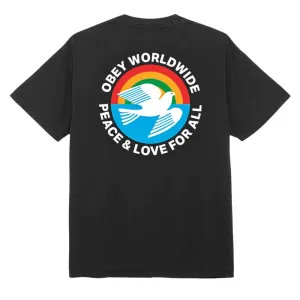 Obey Peace & Love For All T-Shirt - Pigment Vintage Black