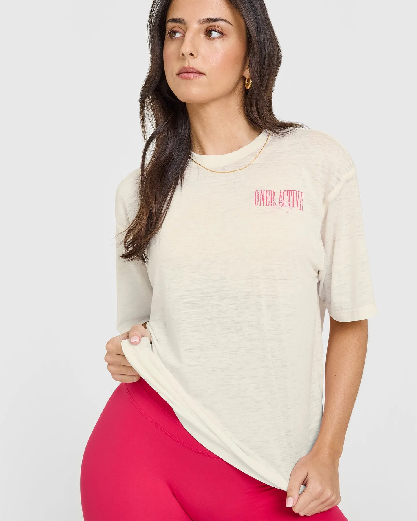 Oner Graphic Washed Burnout T-Shirt | Off White