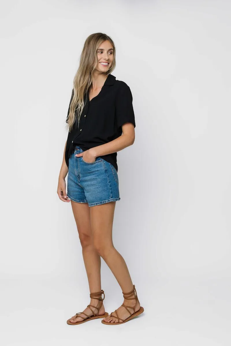 Orb Nina Roll Cuff Short Sleeve Shirt