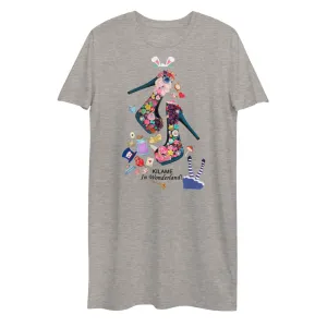 Organic cotton t-shirt dress 'Alice in wonderland'