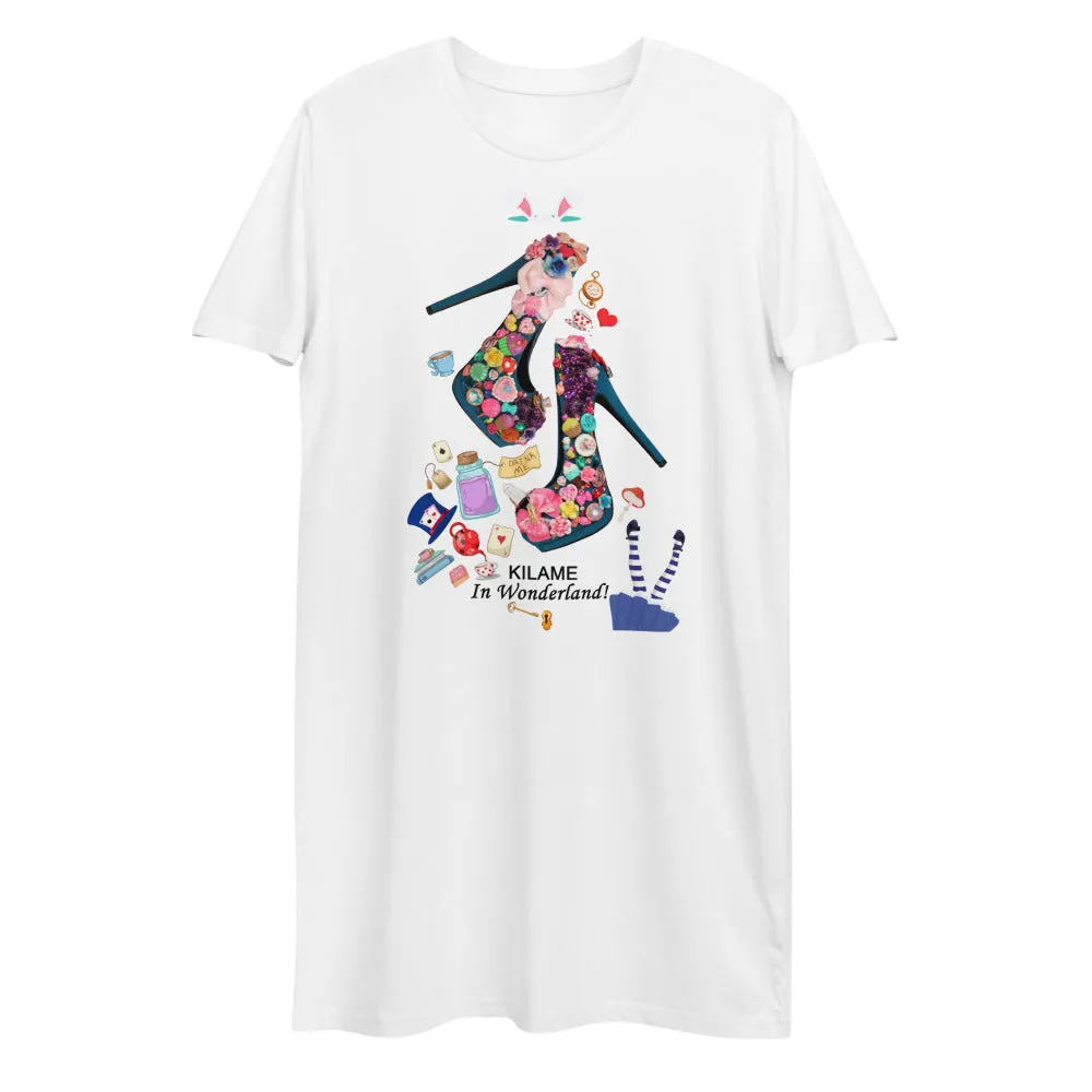 Organic cotton t-shirt dress 'Alice in wonderland'