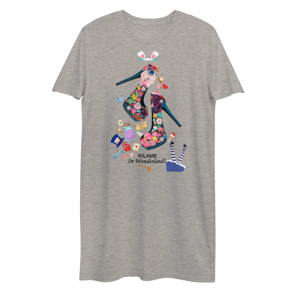 Organic cotton t-shirt dress 'Alice in wonderland'