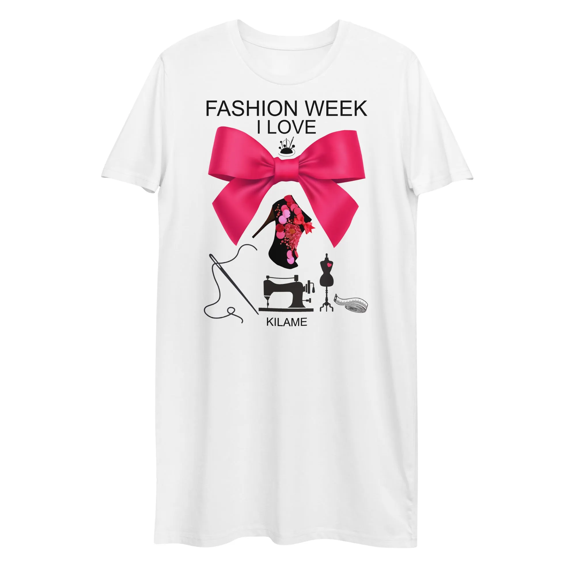 Organic cotton t-shirt dress 'Fashion Bow'