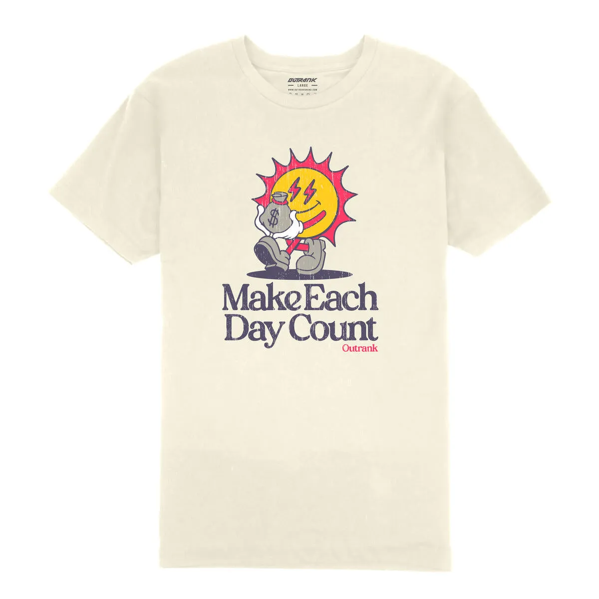 Outrank Make Each Day Count Vintage White Tee