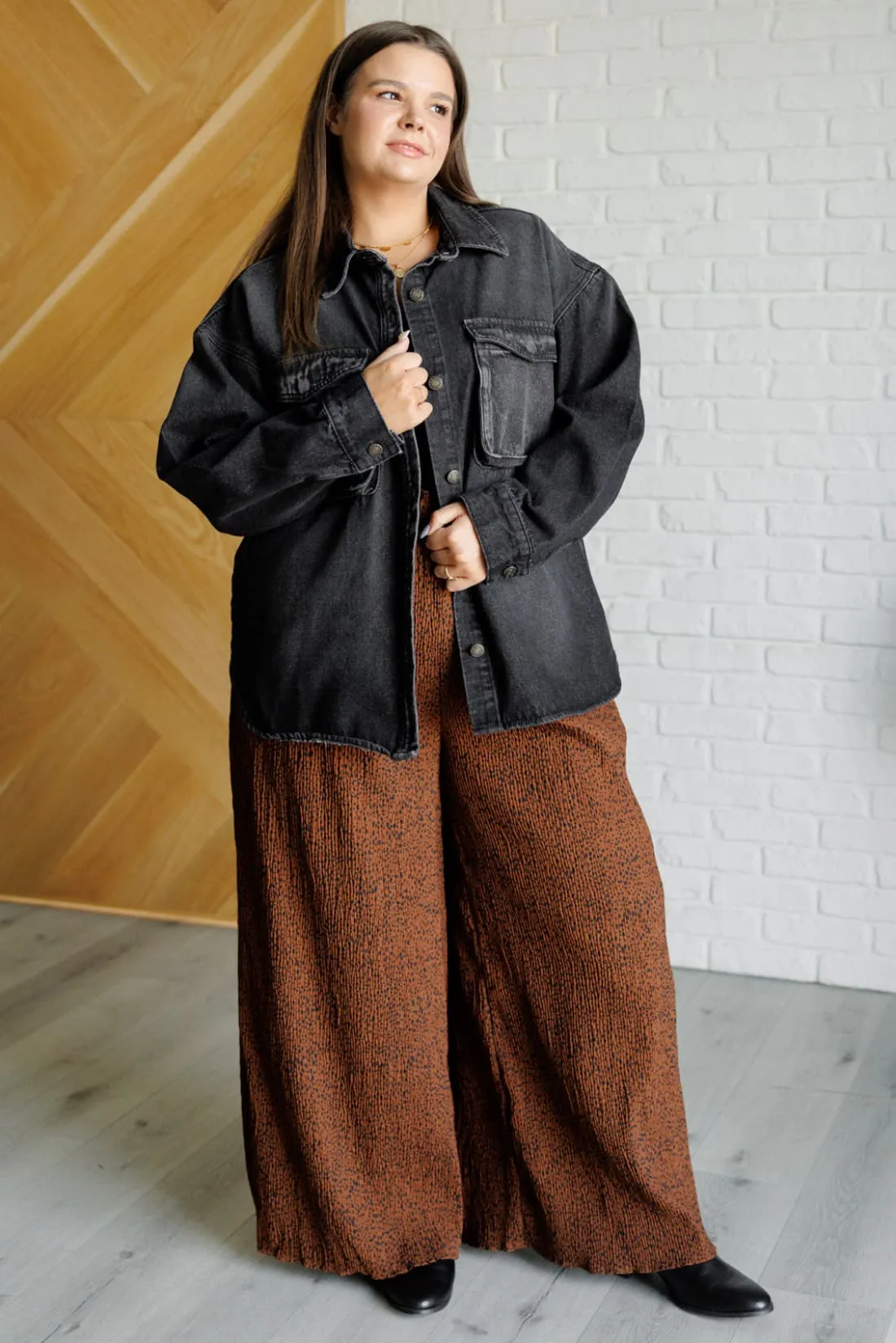 Oversized Black Denim Shacket