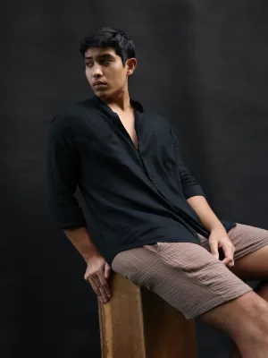 Oversized Long Sleeve chinese collar shirt