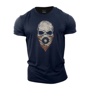 Paisley Skull Face Mask Cotton T-Shirt