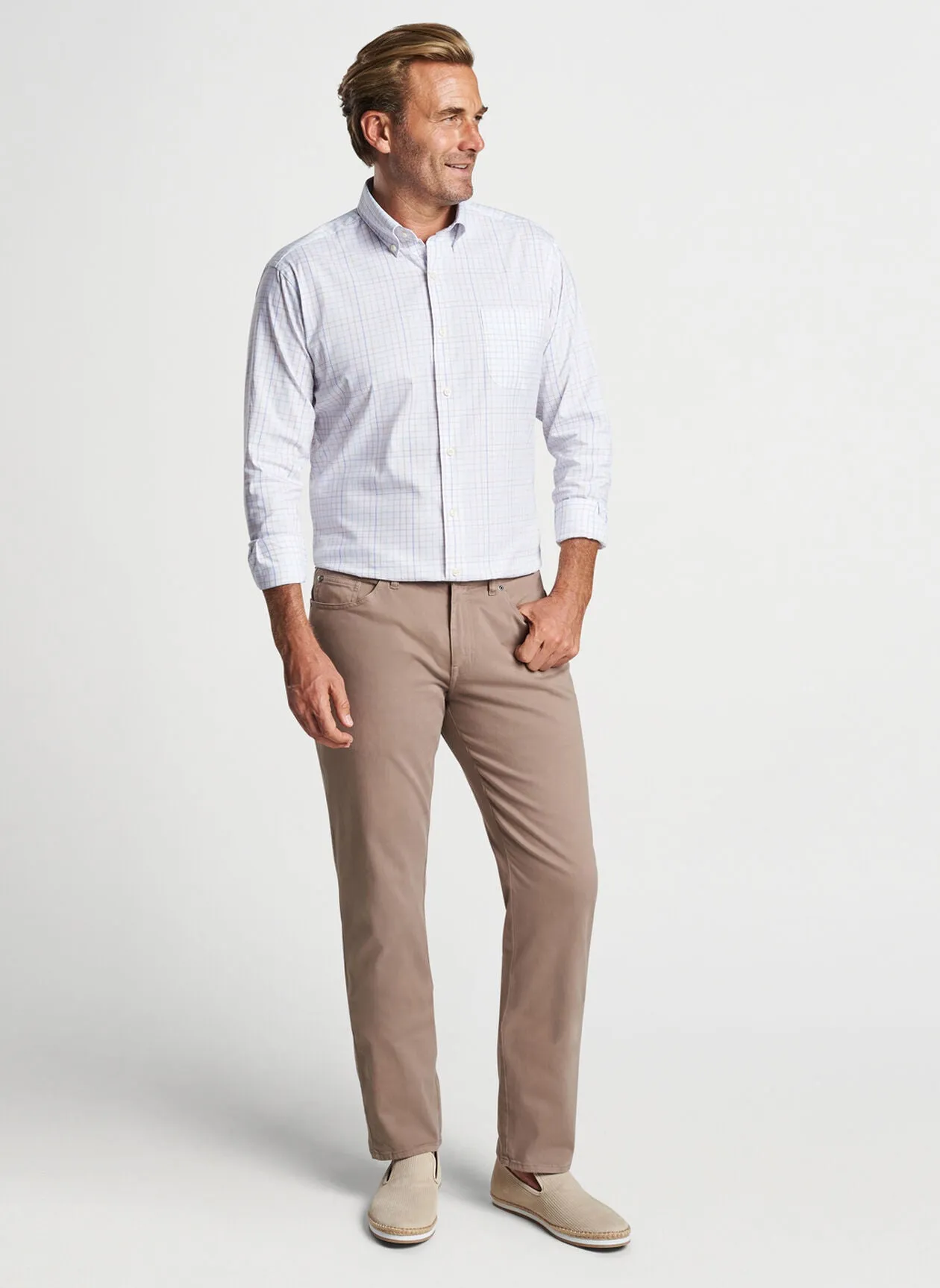 Patten Crown Lite Cotton-Stretch Sport Shirt - White
