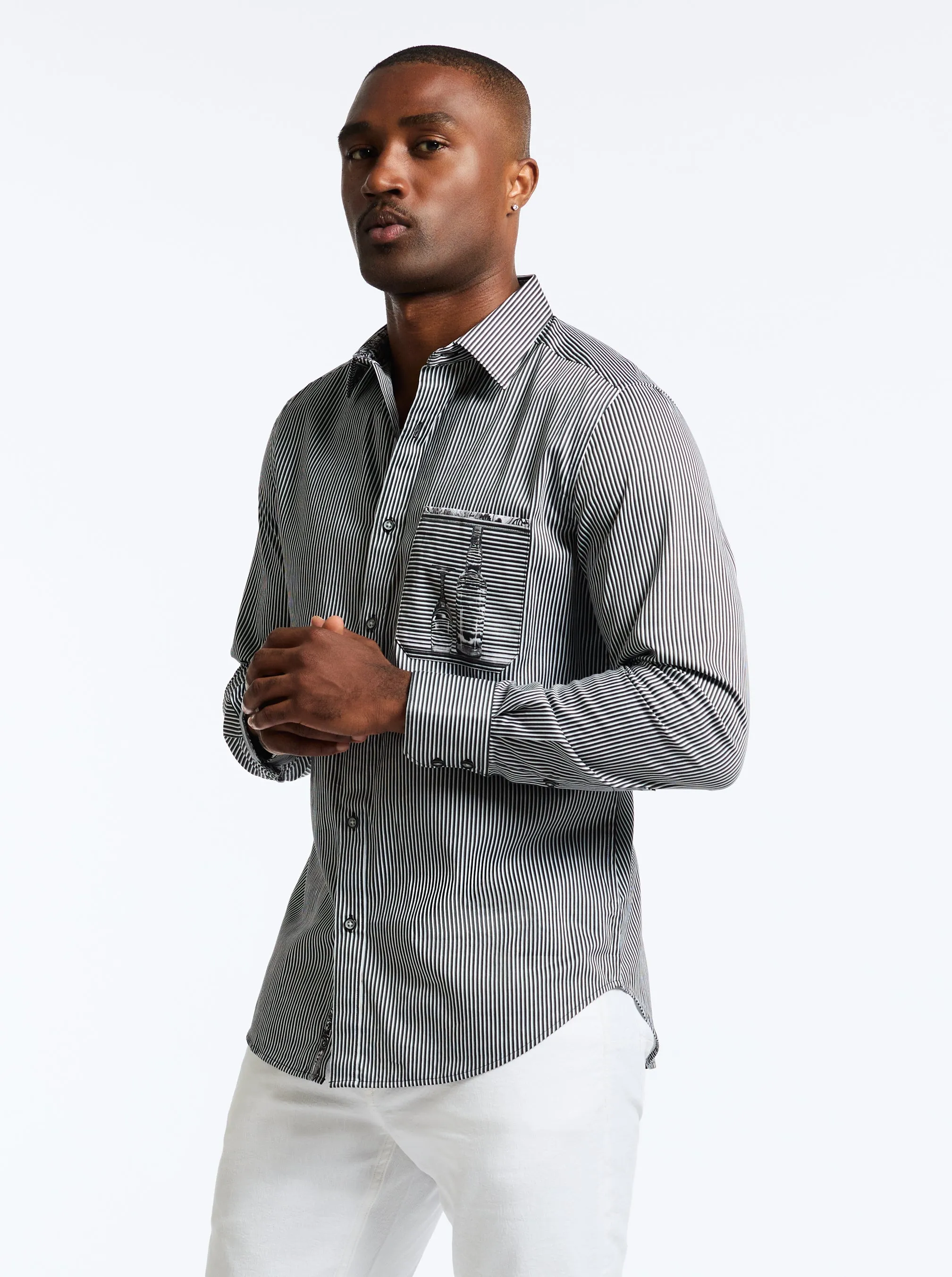 PERSPECTIVE LONG SLEEVE BUTTON DOWN SHIRT