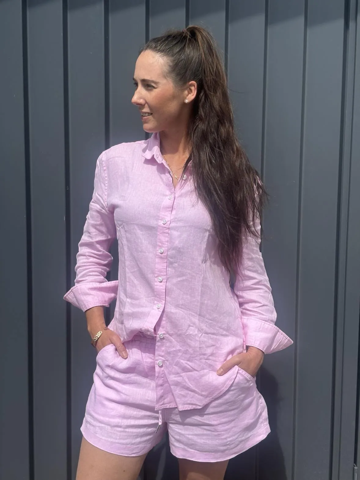 Pilbara Shirt Womens Linen Swiss Tab