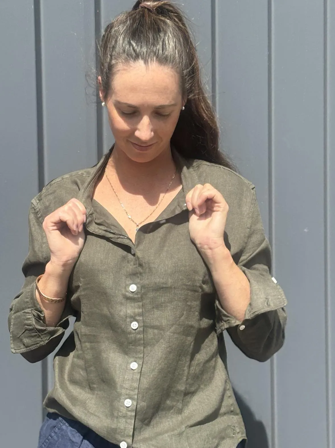 Pilbara Shirt Womens Linen Swiss Tab