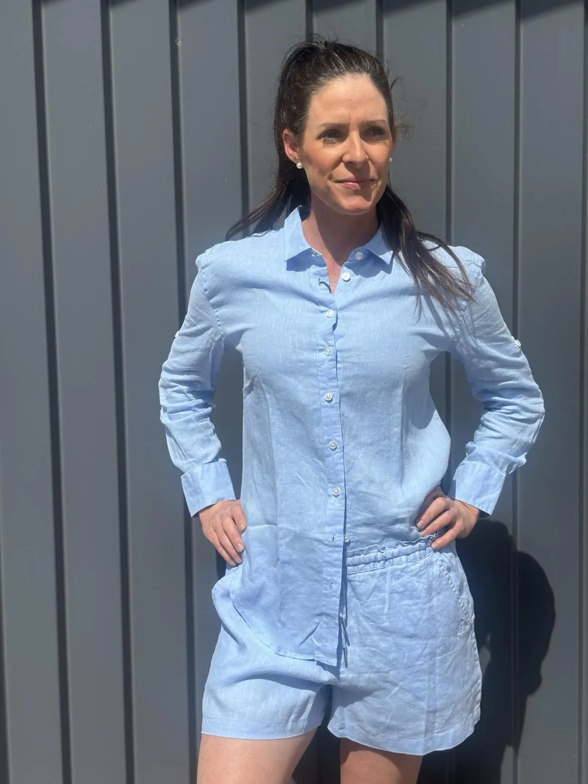 Pilbara Shirt Womens Linen Swiss Tab