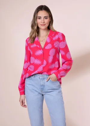 Pineapples EcoVero Nicky Shirt (Pink)