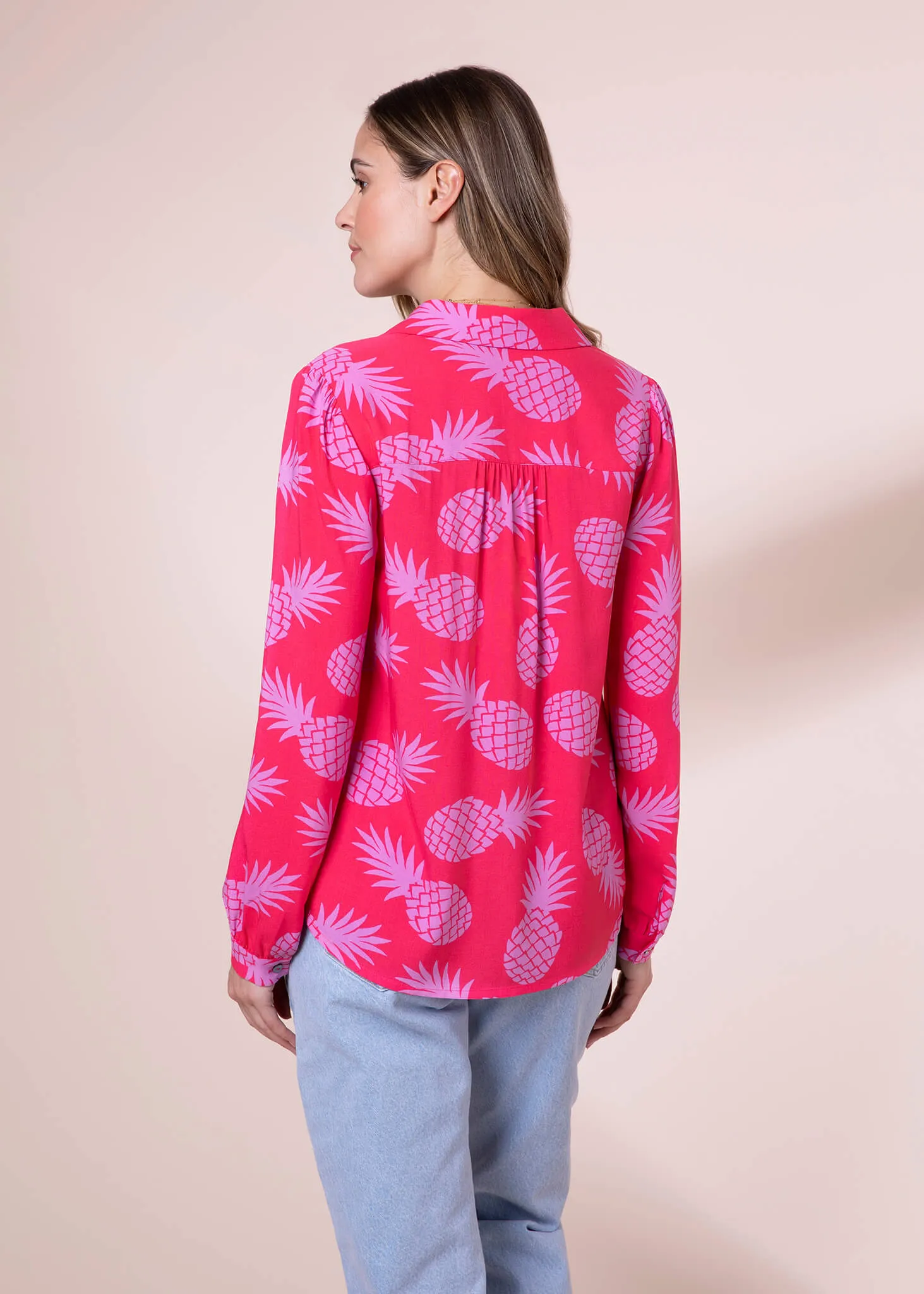 Pineapples EcoVero Nicky Shirt (Pink)
