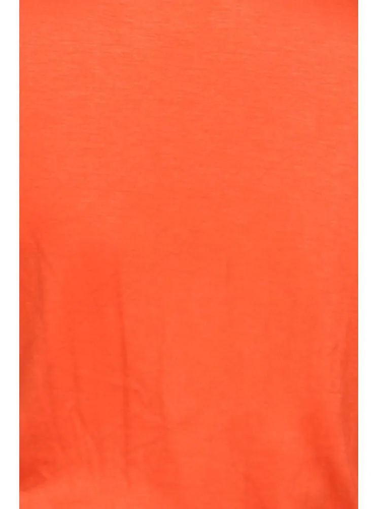 Plus Size Flirty Front Knot Cross Over Orange Top