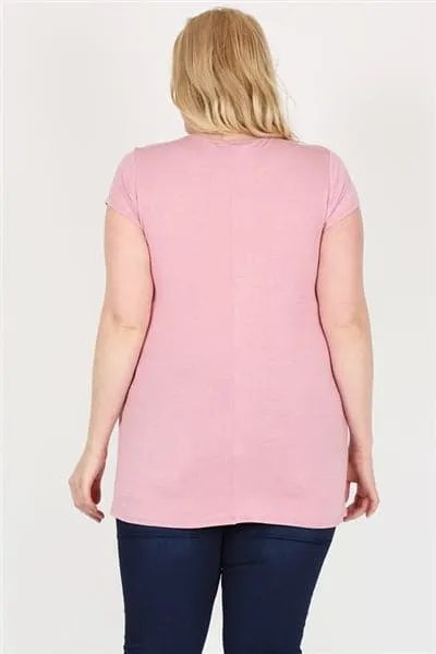 Plus Size Overlap Crossed Top Dark Pink - Pack of 6