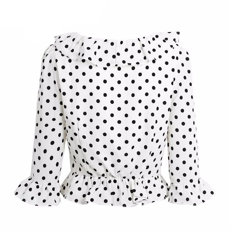 Polka Dot Ruffle Blouse