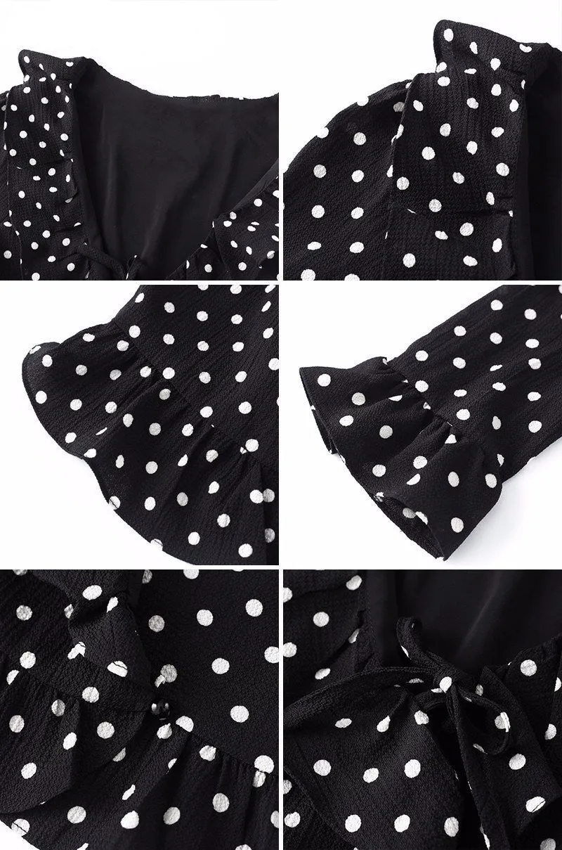 Polka Dot Ruffle Blouse