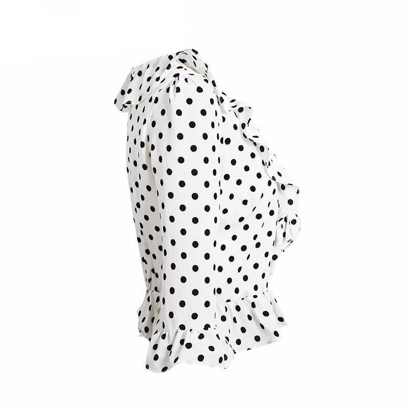 Polka Dot Ruffle Blouse