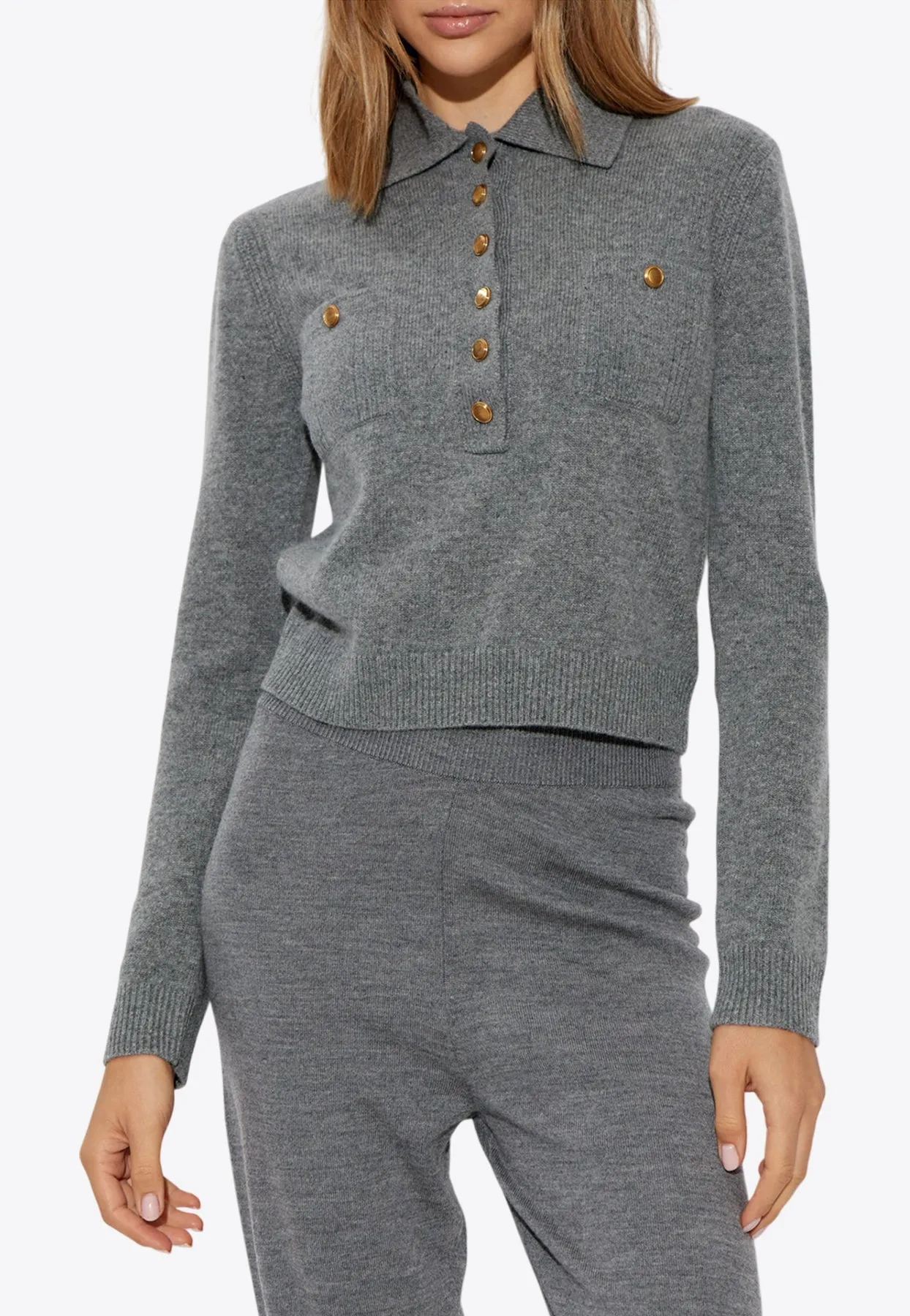 Polo Sweater in Wool and Cashmere