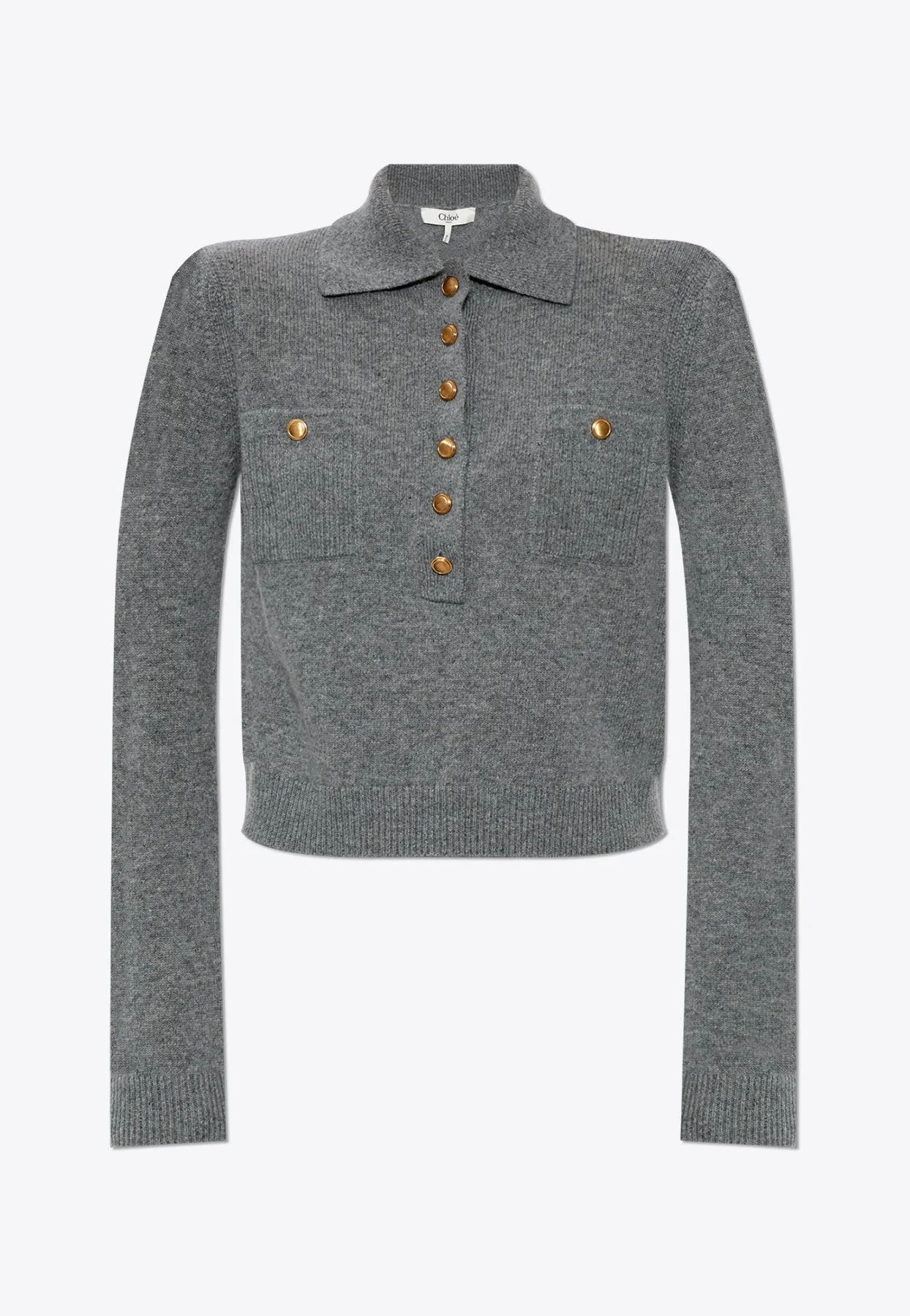 Polo Sweater in Wool and Cashmere