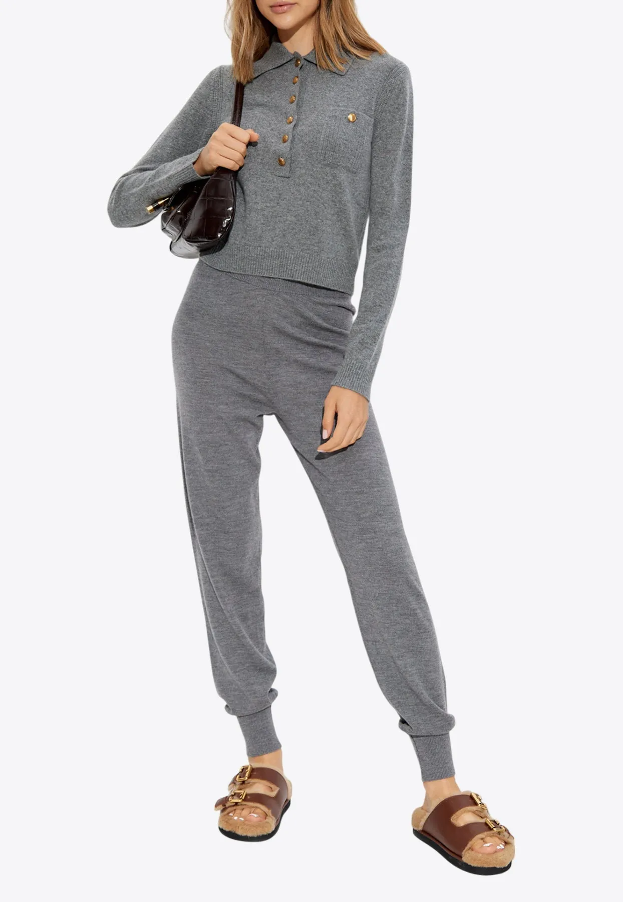 Polo Sweater in Wool and Cashmere