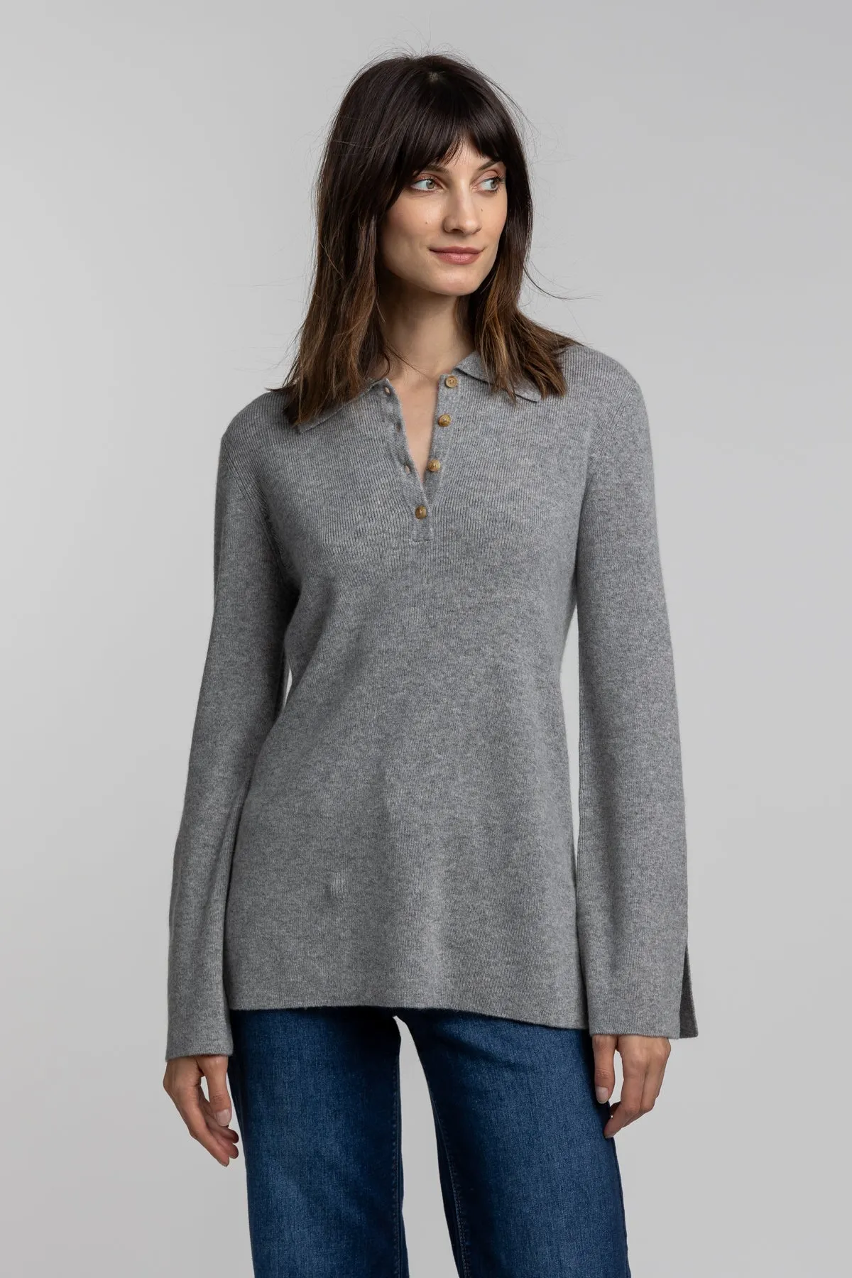 Polo Tunic Cashmere Sweater