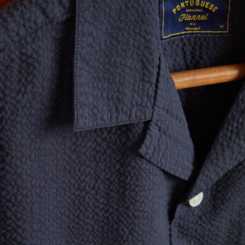 Portuguese Flannel Atlantico Camp Collar Navy