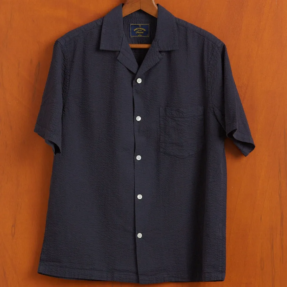 Portuguese Flannel Atlantico Camp Collar Navy
