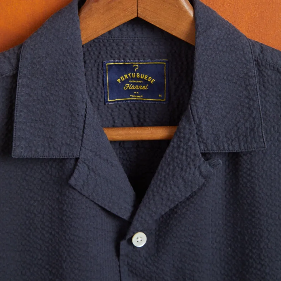 Portuguese Flannel Atlantico Camp Collar Navy