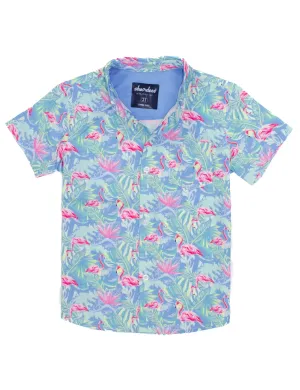 Properly Tied Shordees Floral Flamingo Shirt