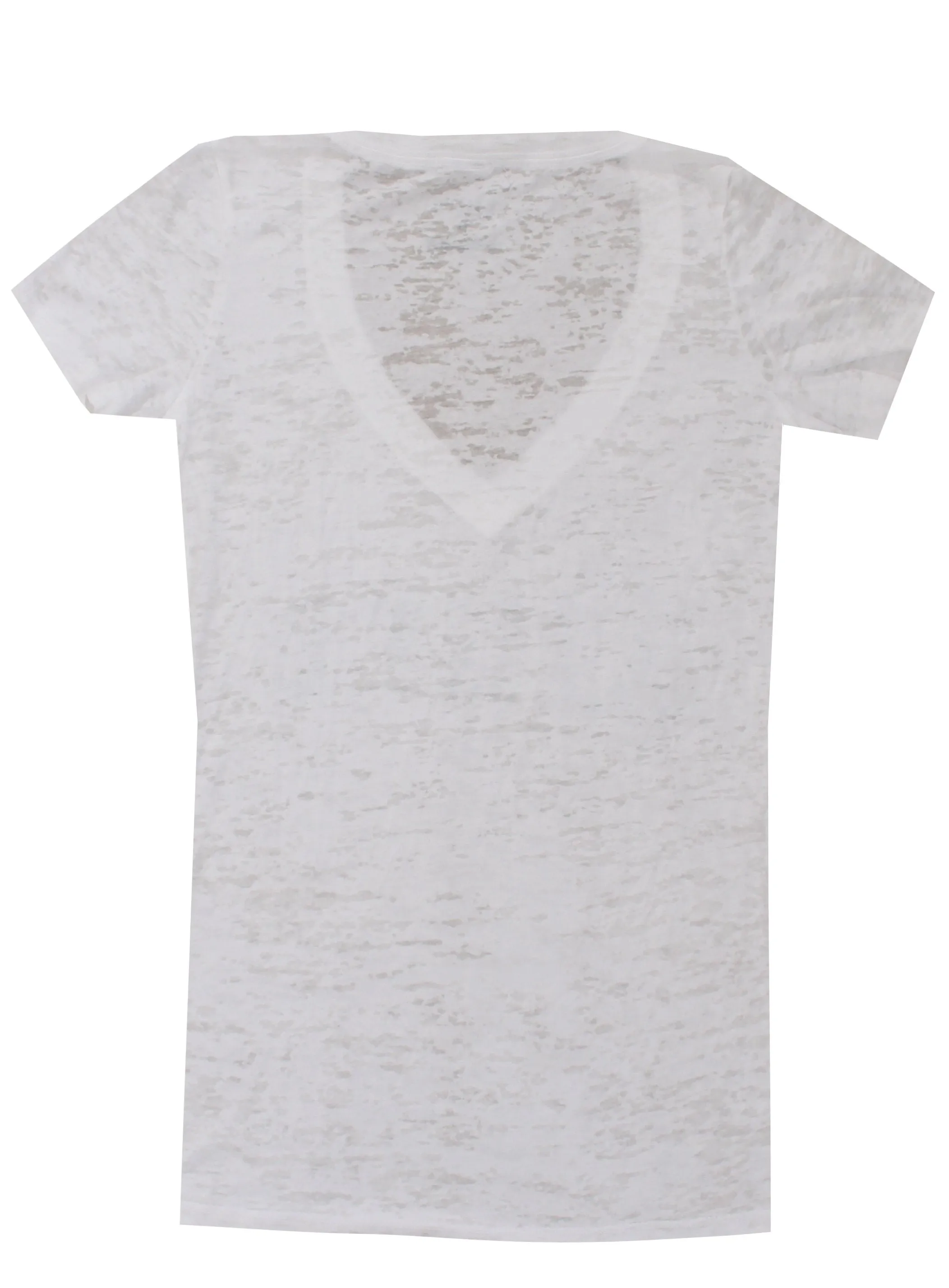 Pure V-Neck Tee Shirt with Gold Logo-White