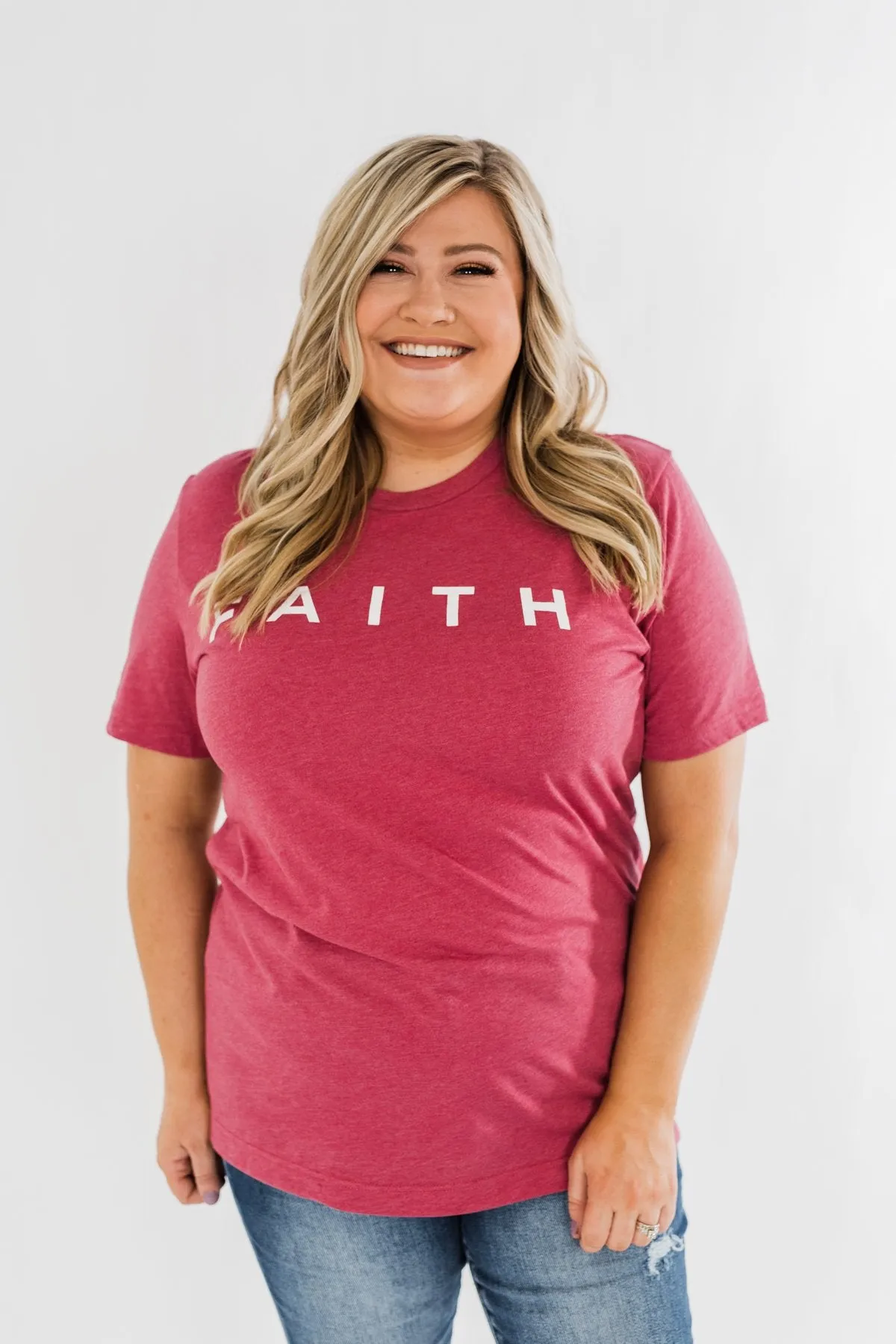 "Faith" Graphic Tee- Wild Berry