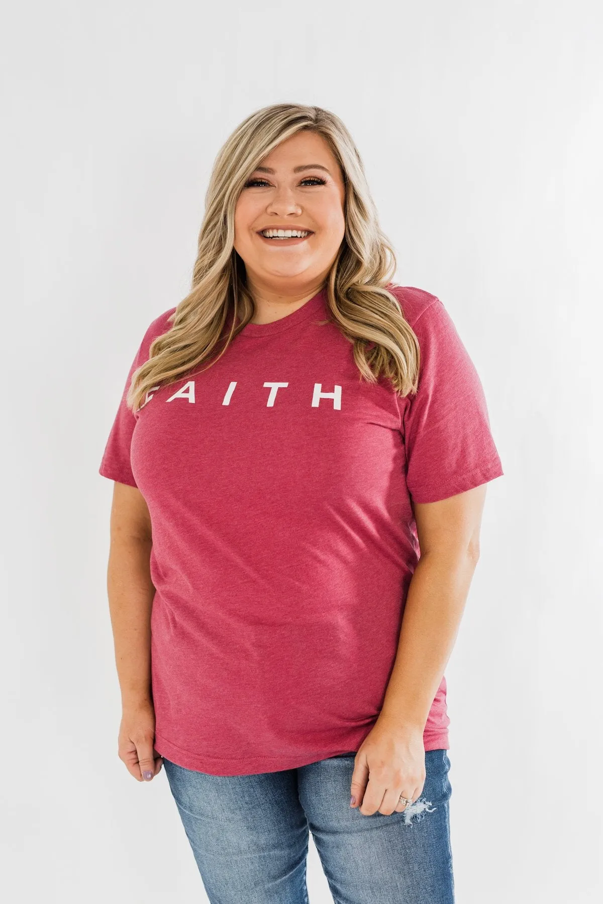 "Faith" Graphic Tee- Wild Berry