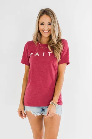"Faith" Graphic Tee- Wild Berry