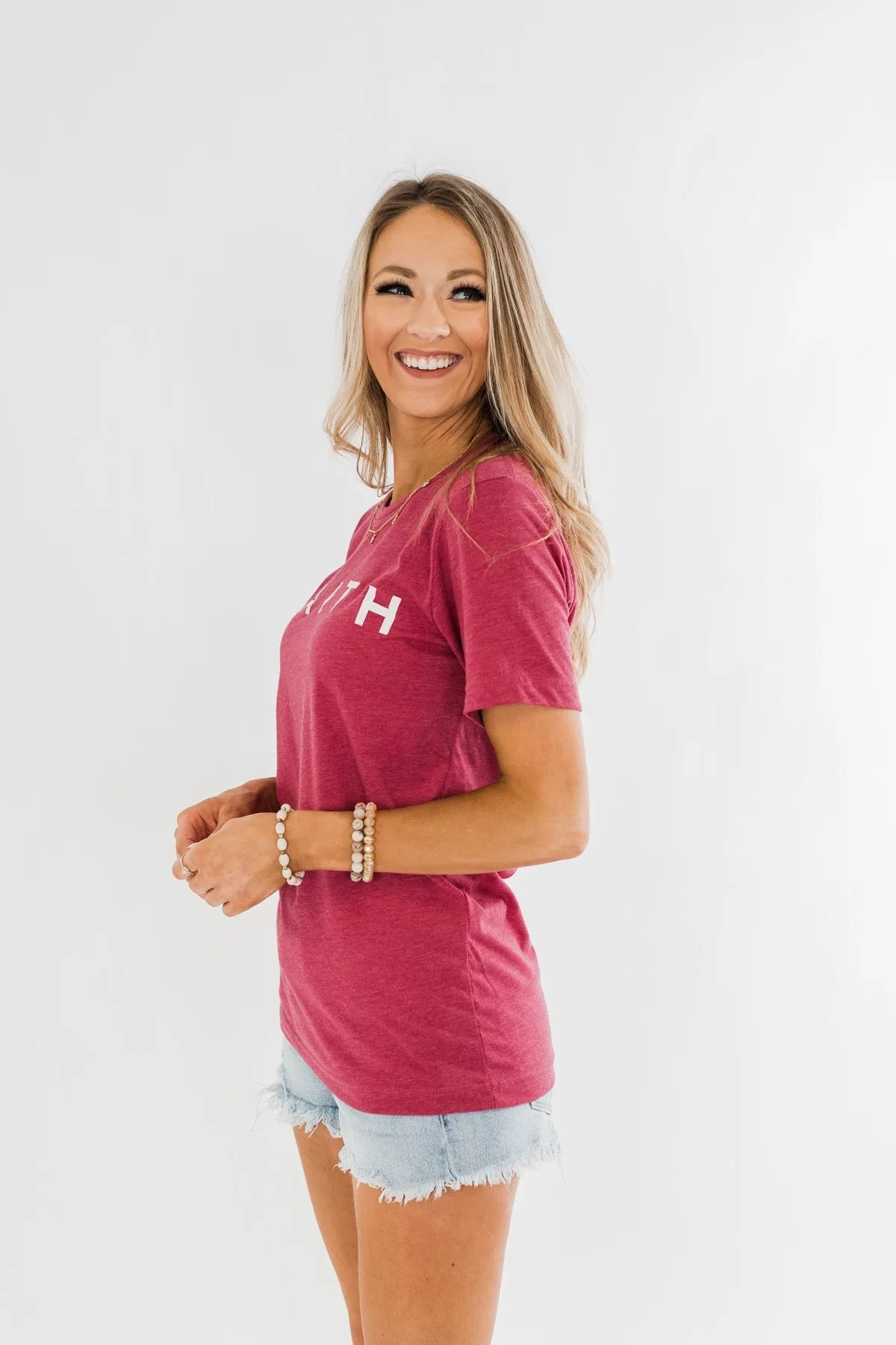 "Faith" Graphic Tee- Wild Berry