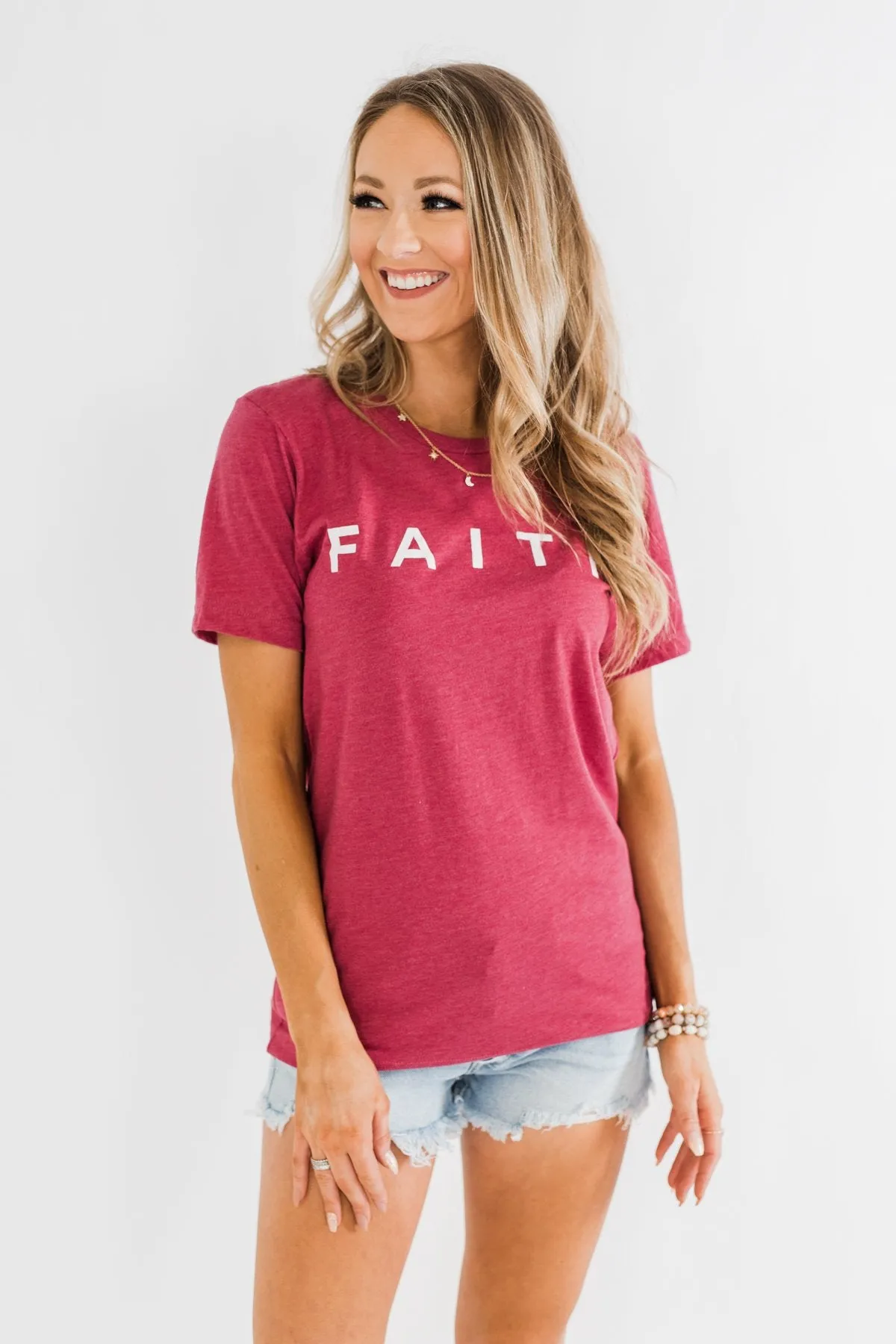 "Faith" Graphic Tee- Wild Berry