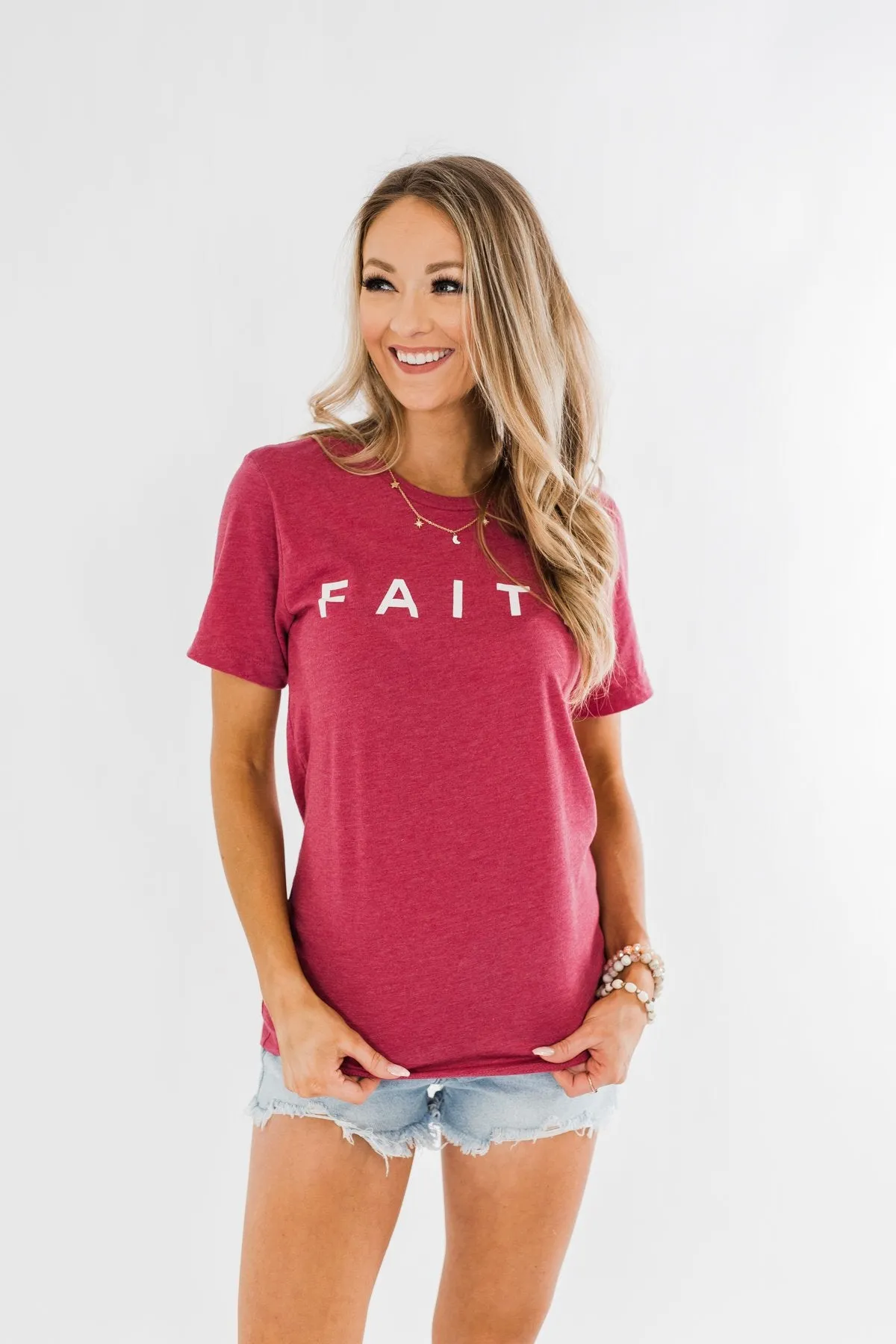 "Faith" Graphic Tee- Wild Berry