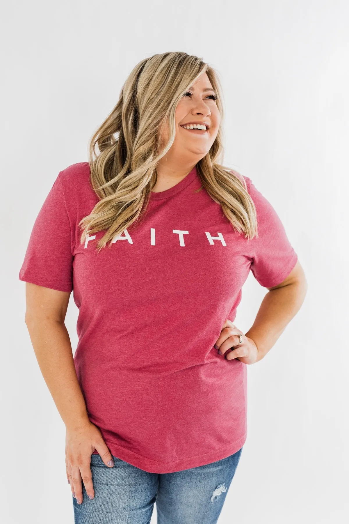 "Faith" Graphic Tee- Wild Berry