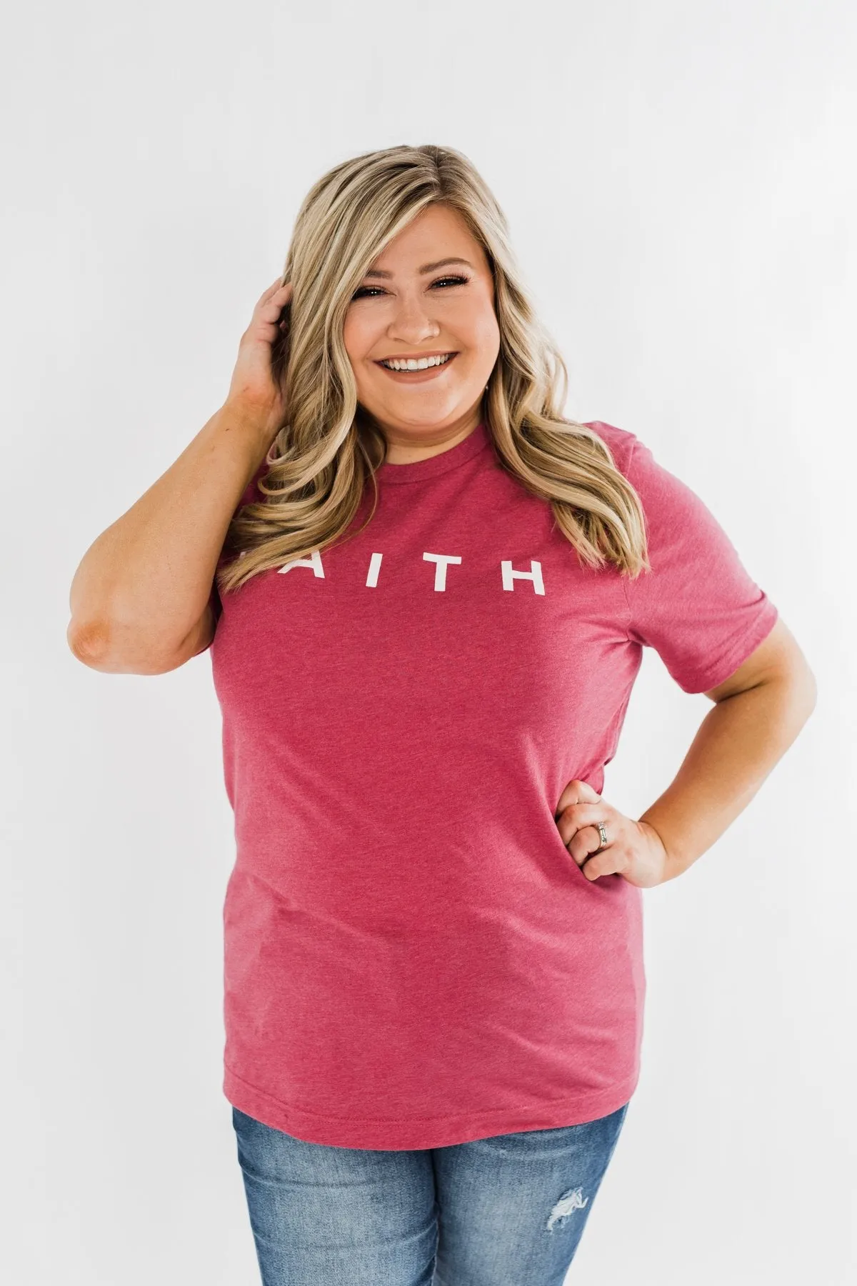 "Faith" Graphic Tee- Wild Berry