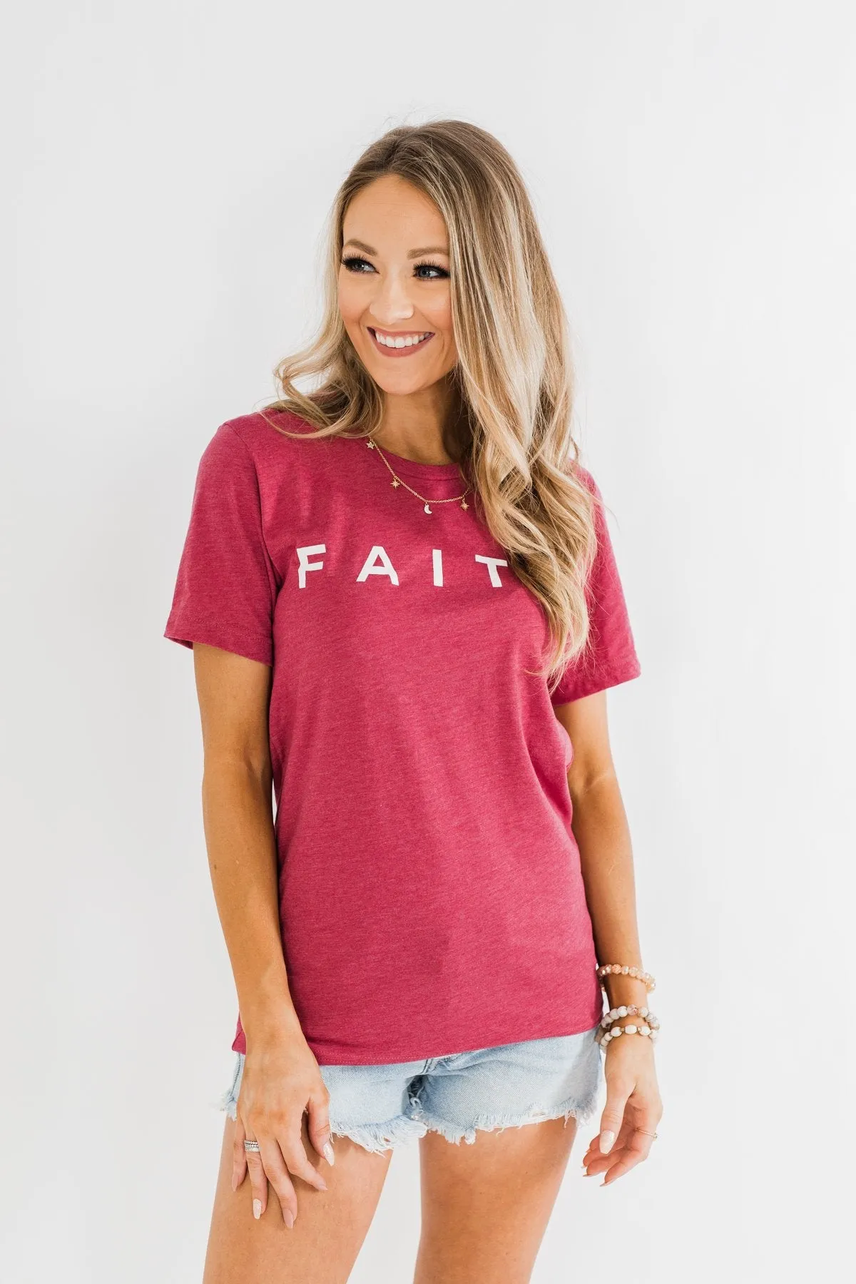 "Faith" Graphic Tee- Wild Berry