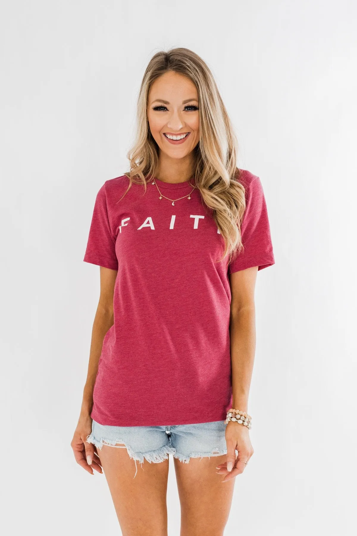 "Faith" Graphic Tee- Wild Berry