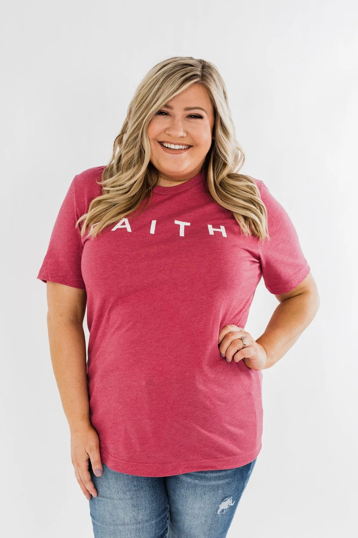 "Faith" Graphic Tee- Wild Berry