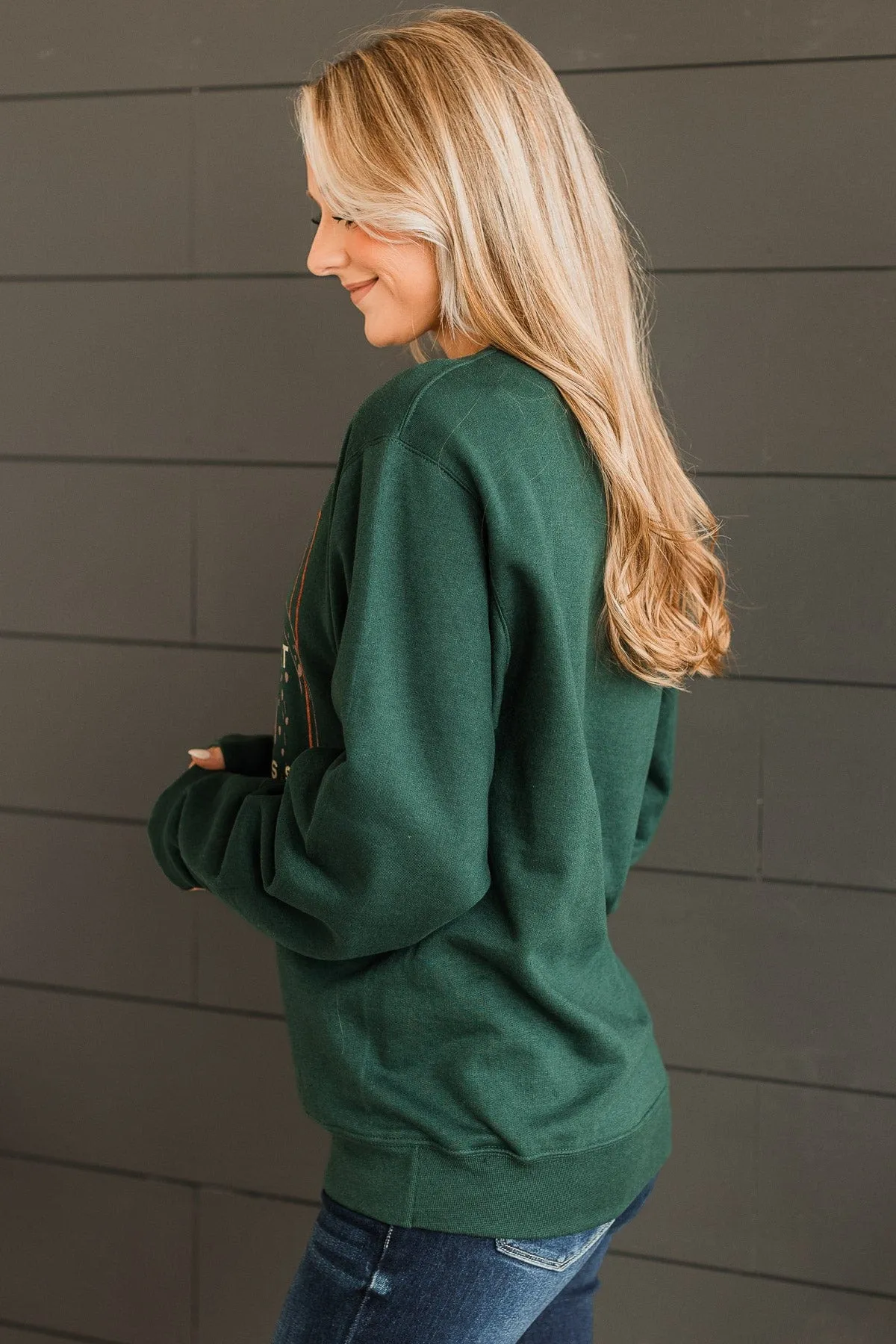 "Harvest Your Happiness" Crew Neck- Hunter Green
