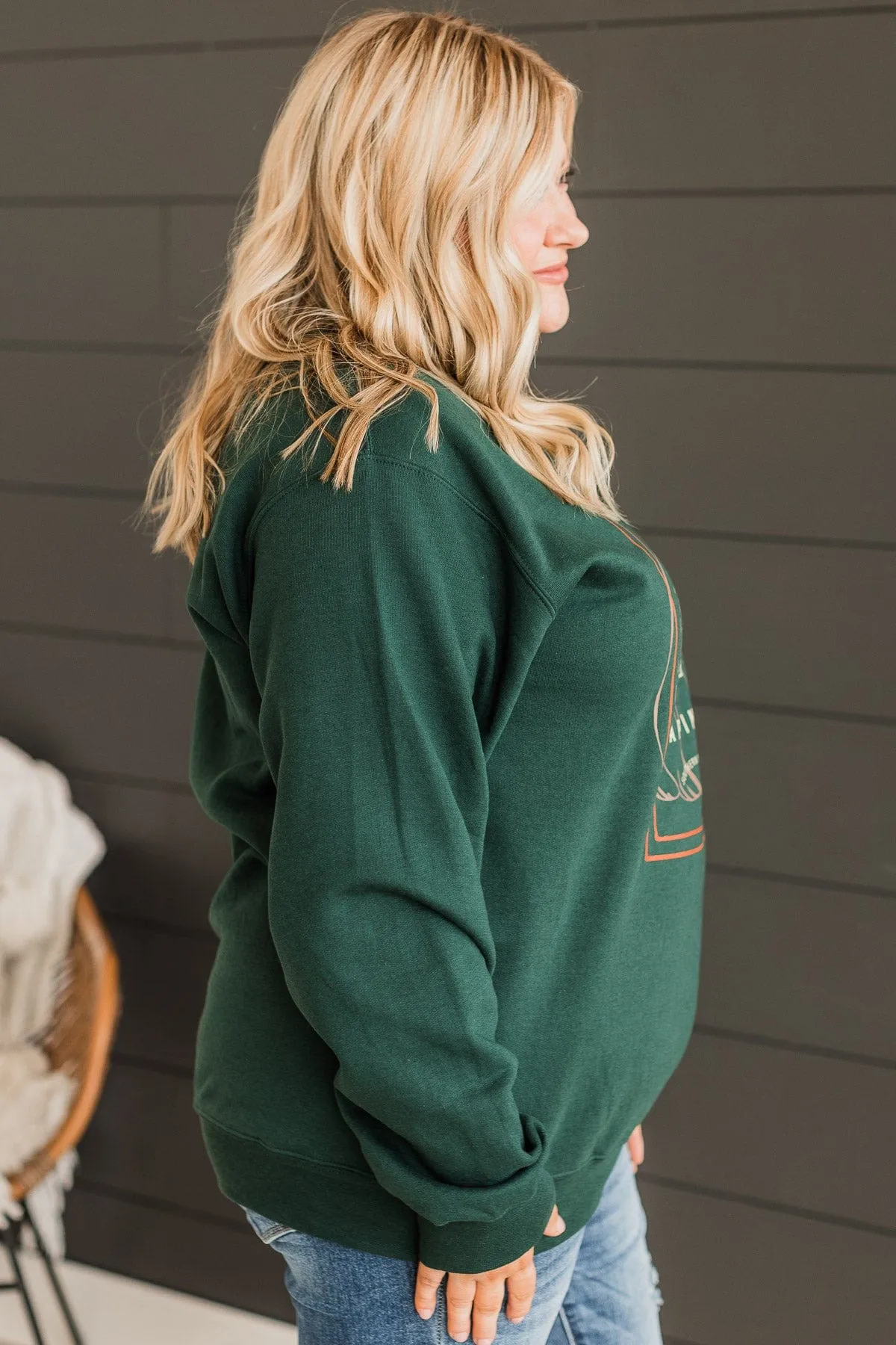 "Harvest Your Happiness" Crew Neck- Hunter Green