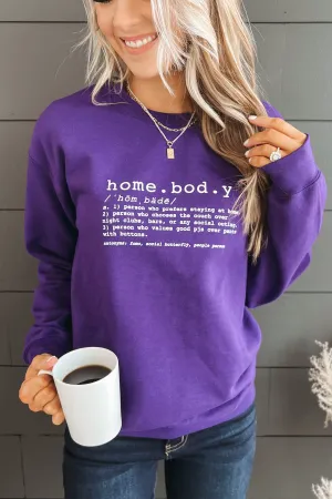 "Homebody" Crew Neck Pullover- Violet