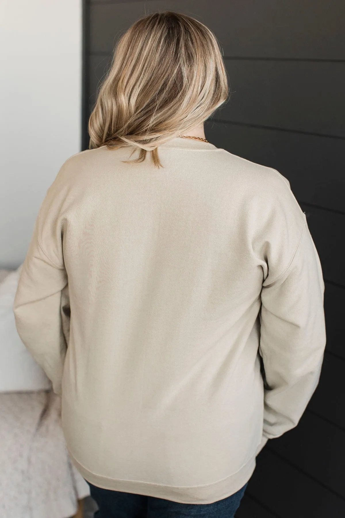 "One More Chapter" Crew Neck Pullover- Sand